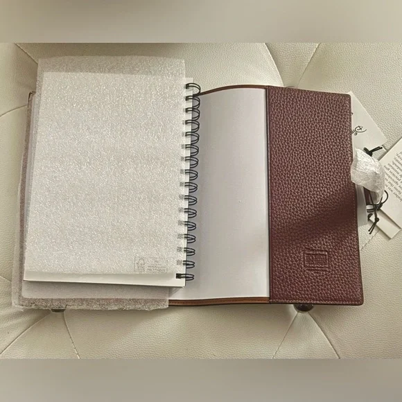 NEW Coach x Disney Minnie Mouse Wine Multi Regenerative Leather Notebook Journal